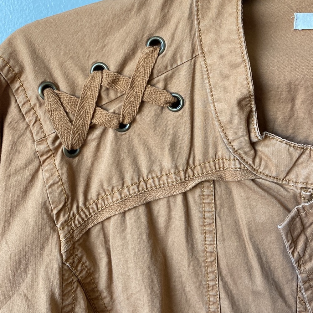 Maurices Lightweight Cotton Full Zip Brown Jacket Women's Plus Size 0X/14W - Picture 2 of 3